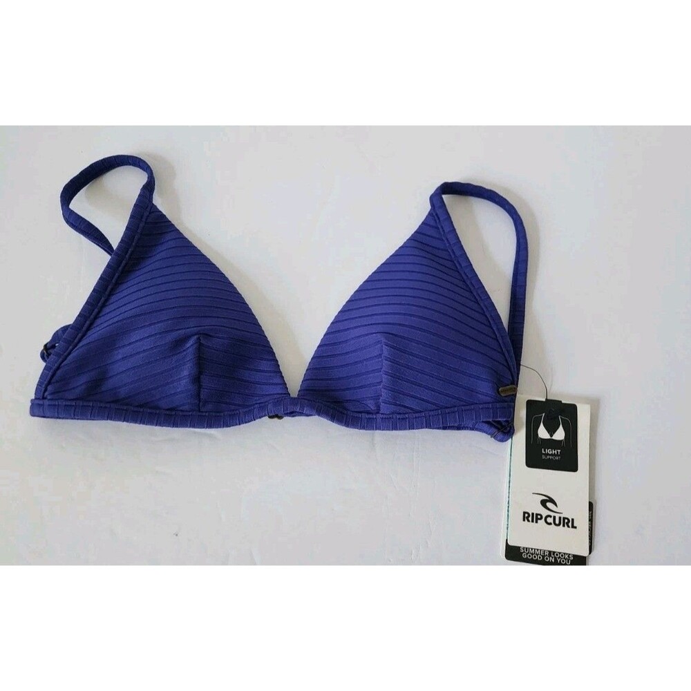 Rip Curl Women's Standard Premium Surf Fixed Triangle Top Blue Size M New